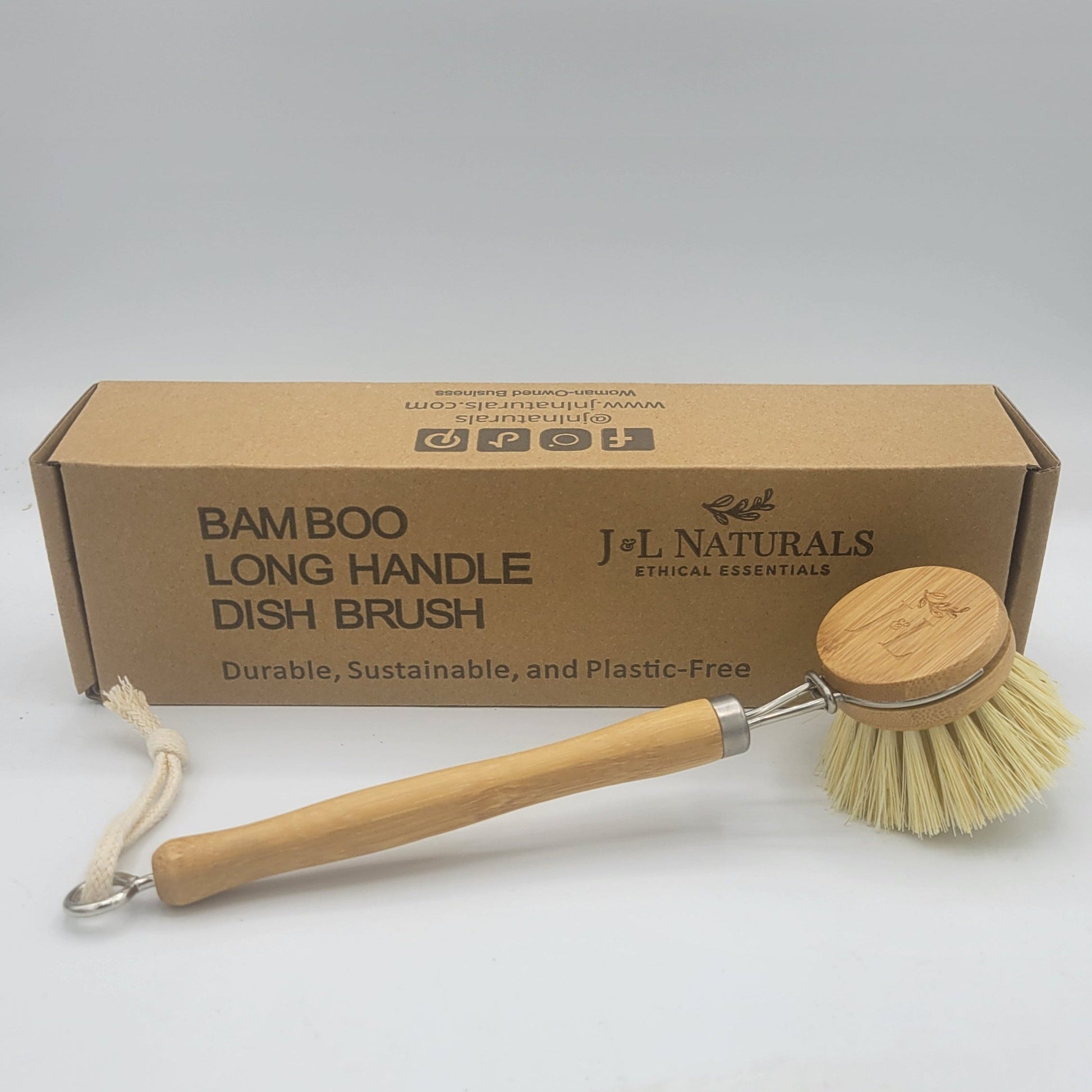 Bamboo Dish Brush With Long Handle-3