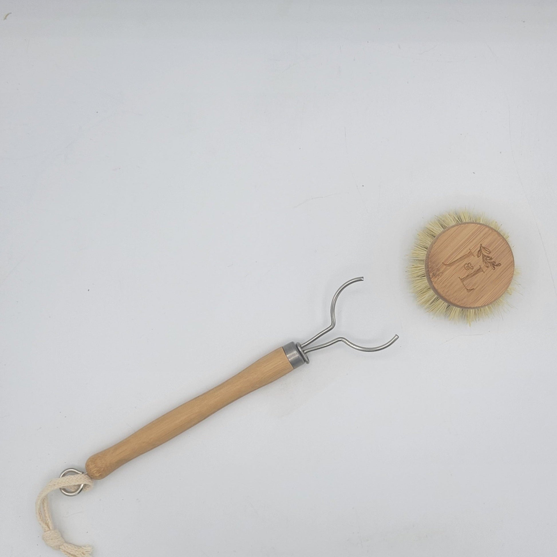 Bamboo Dish Brush With Long Handle-2