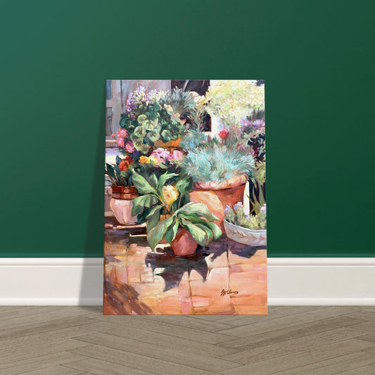'Garden Serenity' Floral I 28x40 inch Art Print on Canvas I Original Artwork by American Artist Barbara Cleary-1
