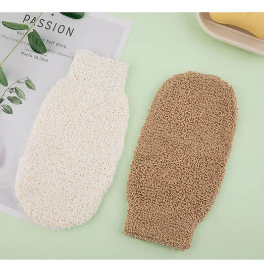 Bamboo Fiber Exfoliating Scrub Fine Anti-Skid Soft Feel Eco-Friendly Cleaning Skin Bath Gloves Exfoliating-0