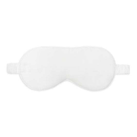 Silk Sleep Eye Mask in White (Eucalyptus Silk)-1