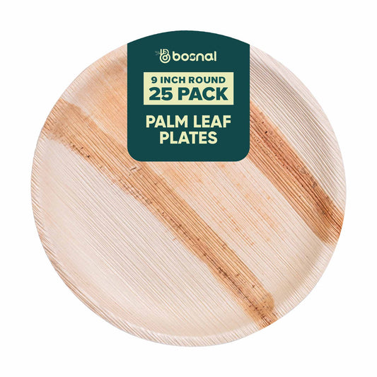 Bosnal - Palm Leaf Biodegradable Plates, 9 inch, Round-0