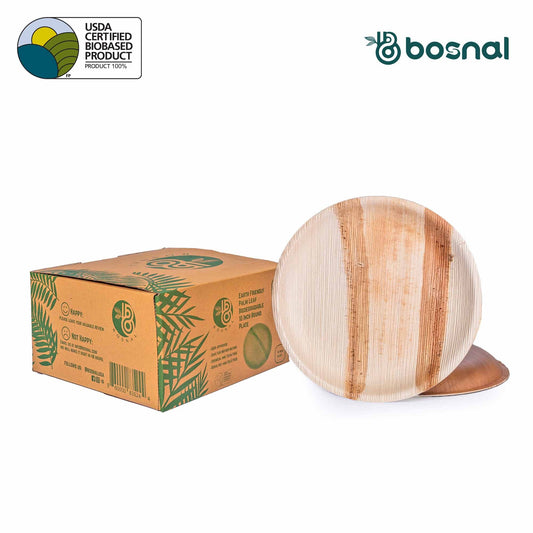 Bosnal - Palm Leaf Biodegradable Plates, 9 inch, Round-1