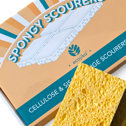 Eco Sponge Scourers | Cellulose & Sisal Natural Washing Up Sponge Scourers (4 pack)-0
