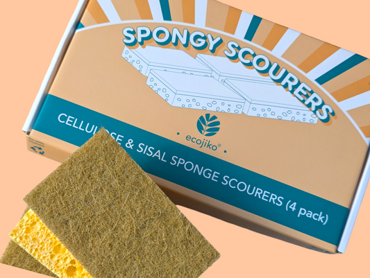 Eco Sponge Scourers | Cellulose & Sisal Natural Washing Up Sponge Scourers (4 pack)-1