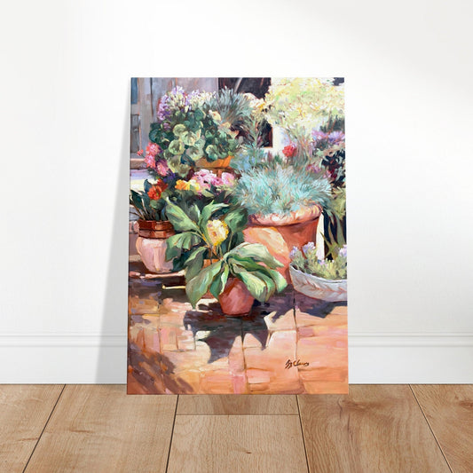 'Garden Serenity' Floral I 28x40 inch Art Print on Canvas I Original Artwork by American Artist Barbara Cleary-0
