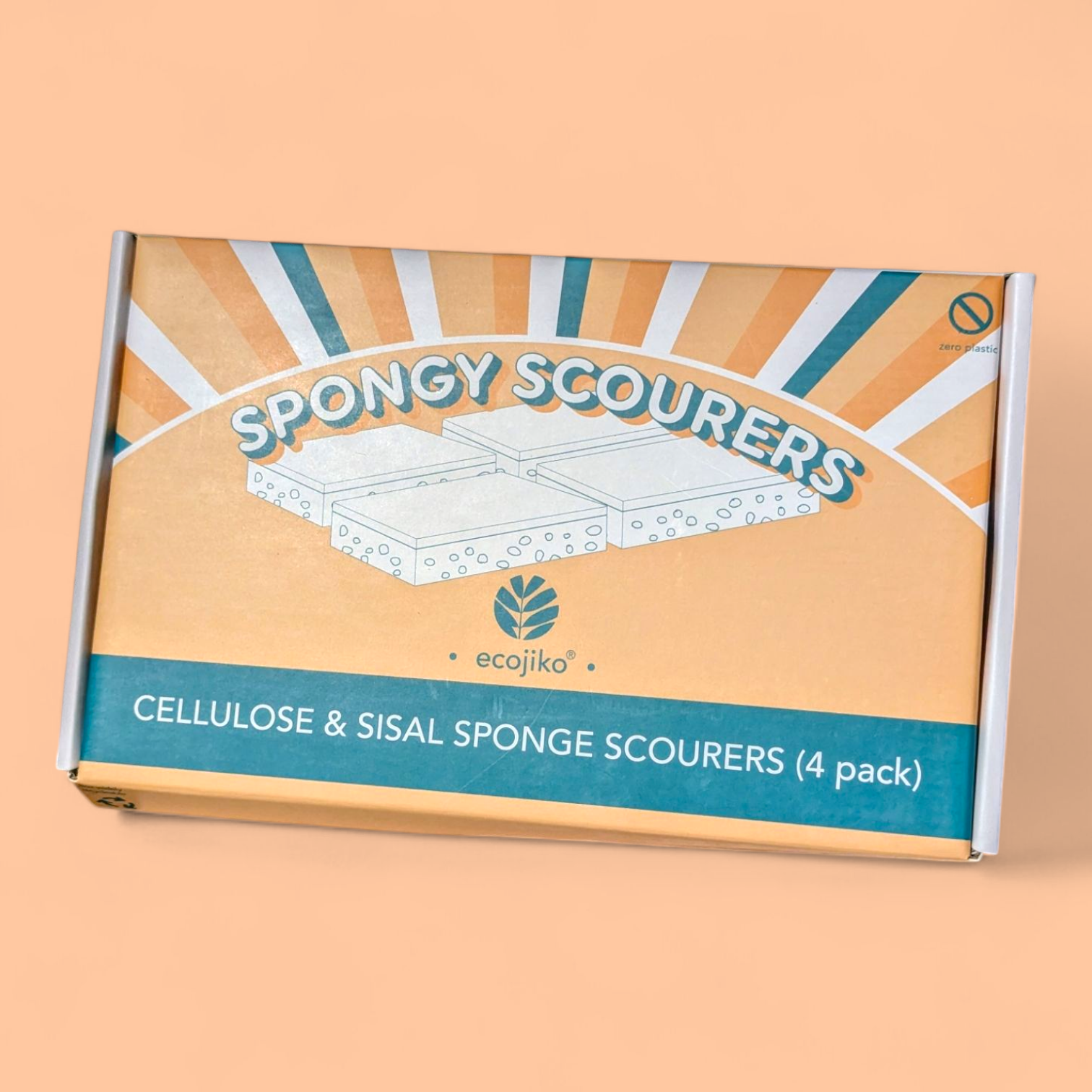 Eco Sponge Scourers | Cellulose & Sisal Natural Washing Up Sponge Scourers (4 pack)-3